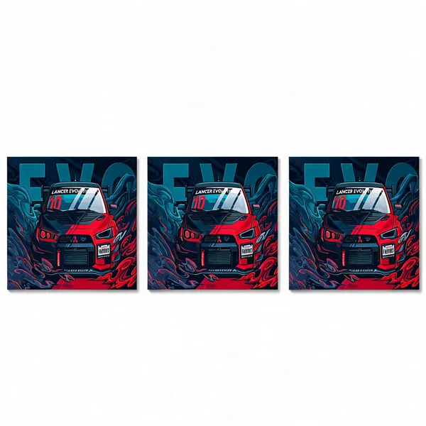 Evo_Vector_Style_Cars_01_Car_Posters_-_Pack_Of_3