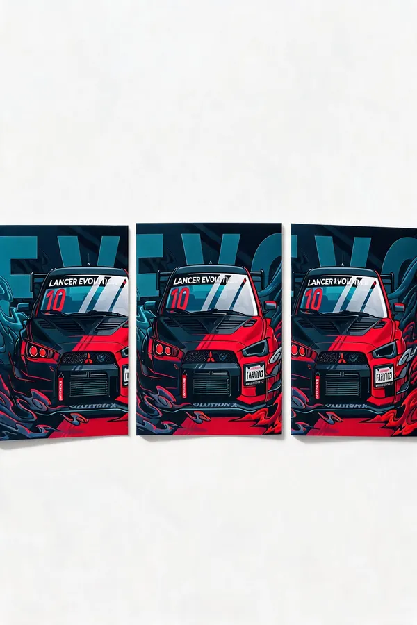 Evo_Vector_Style_Cars_01_Car_Posters_-_Pack_Of_3