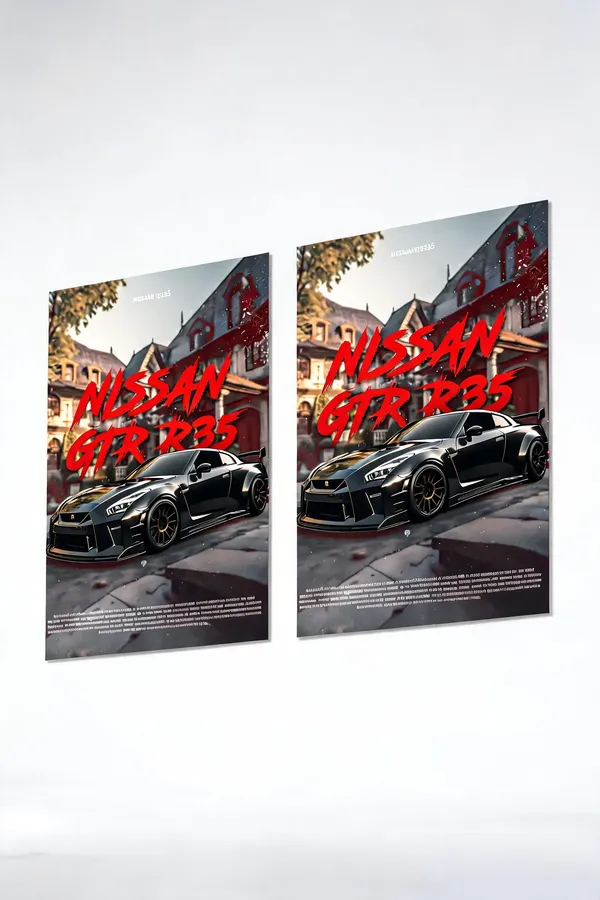 Black_Nissan_Gtr_R35_Concept_Cars_04_Car_Posters_-_Pack_Of_2