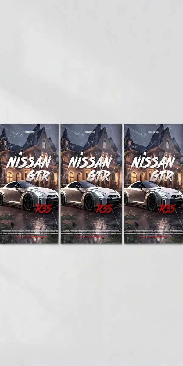 White_Nissan_Gtr_R35_Concept_Cars_04_Car_Posters_-_Pack_Of_3