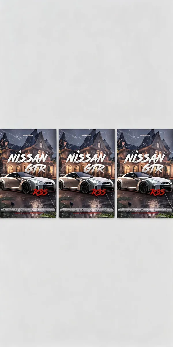 White_Nissan_Gtr_R35_Concept_Cars_04_Car_Posters_-_Pack_Of_3