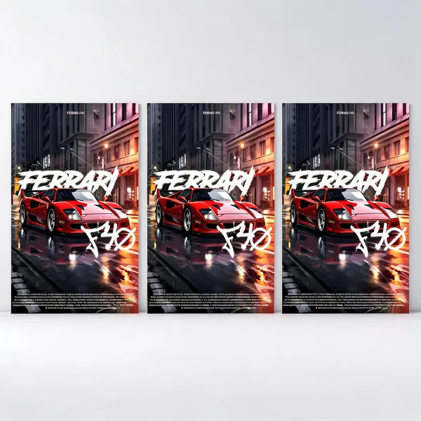 Ferrari_F40_Red_Concept_Cars_04_Car_Posters_-_Pack_Of_3