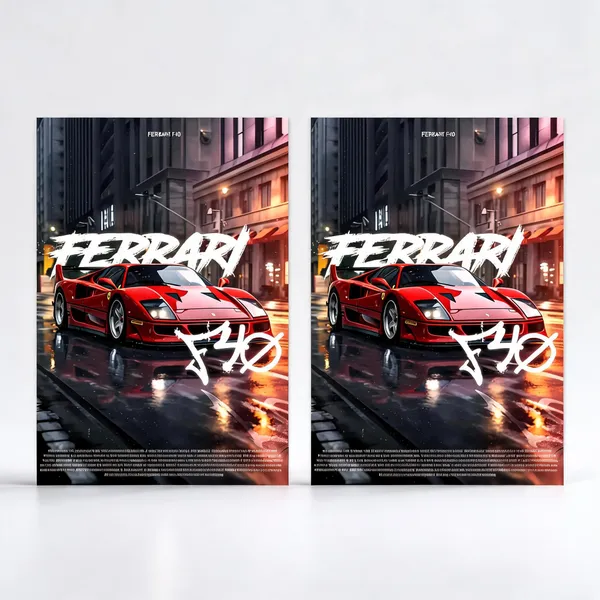 Ferrari_F40_Red_Concept_Cars_04_Car_Posters_-_Pack_Of_2