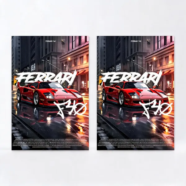 Ferrari_F40_Red_Concept_Cars_04_Car_Posters_-_Pack_Of_2