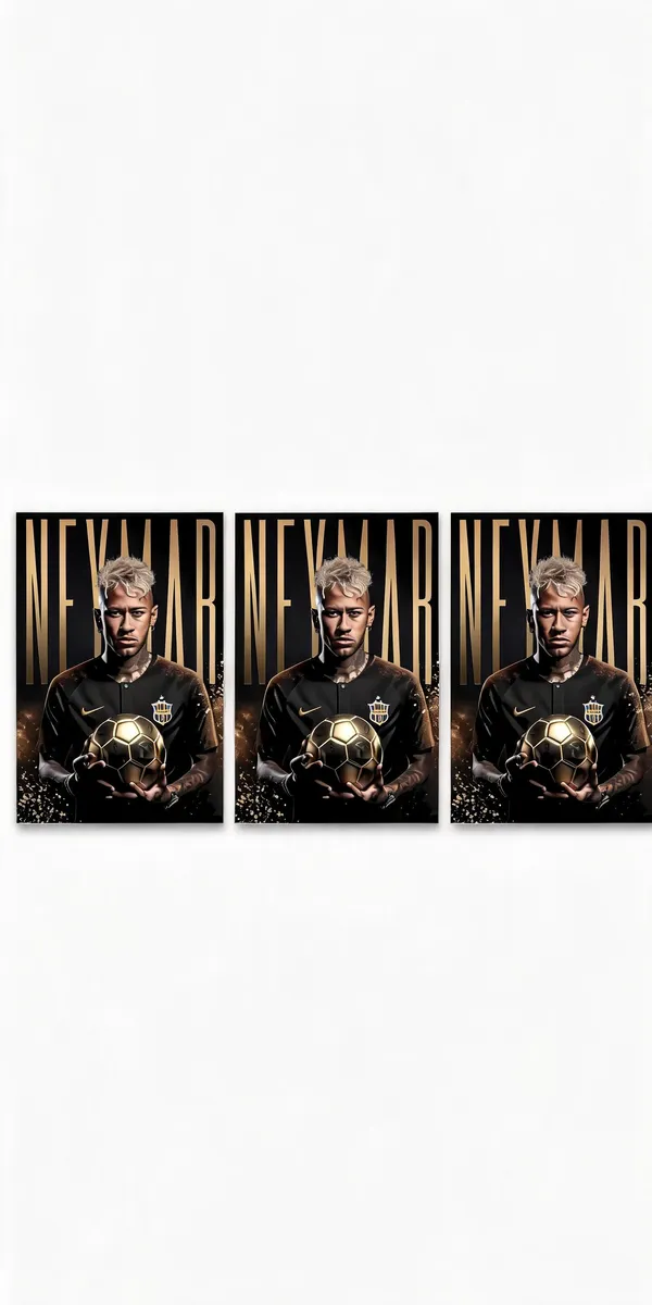 Neymar_01_Golden_Football_Football_Poster_-_Pack_Of_3