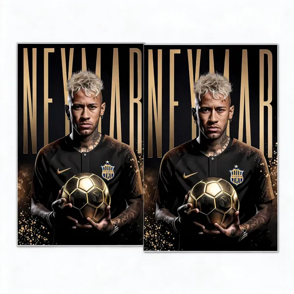 Neymar_01_Golden_Football_Football_Poster_-_Pack_Of_2