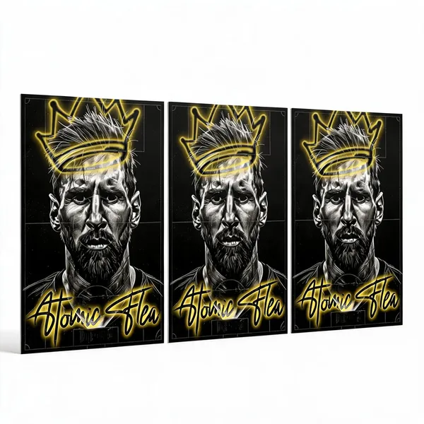 Atomic_Flea_Messi_10_Football_Poster_-_Pack_Of_3
