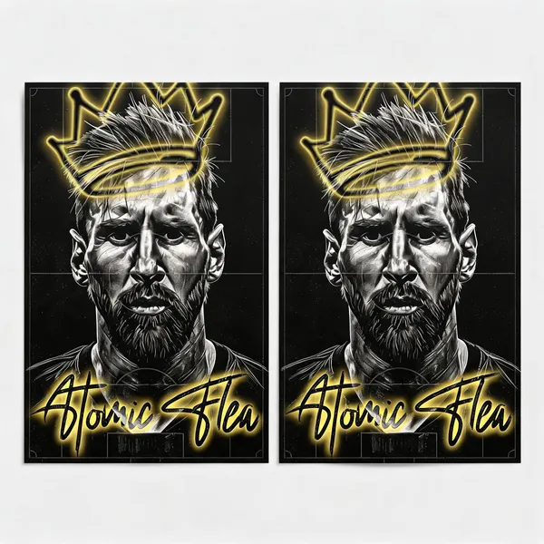 Atomic_Flea_Messi_10_Football_Poster_-_Pack_Of_2