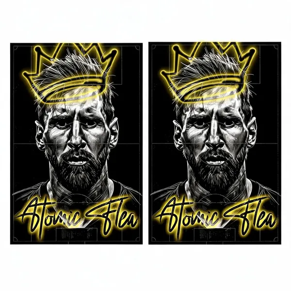 Atomic_Flea_Messi_10_Football_Poster_-_Pack_Of_2