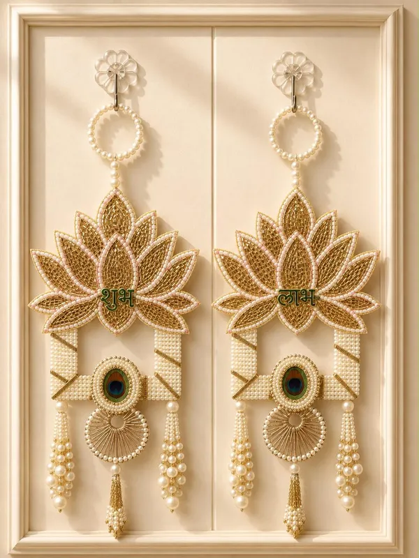 Plastic_Bead_Traditional_Lotus_Shubh_Labh_Door_Hanging_Set