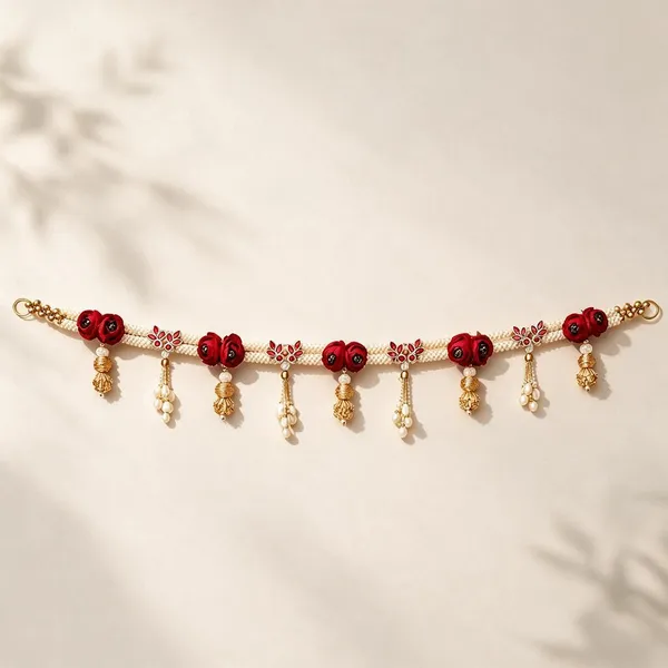 Plastic_Bead_Traditional_Red_Rose_Floral_Door_Toran