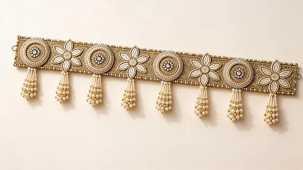 Polyester_Traditional_Floral_Gold_Tone_Door_Toran