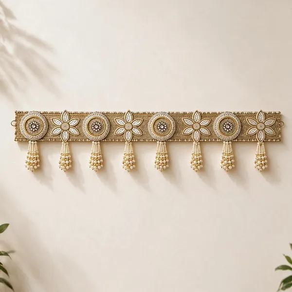 Polyester_Traditional_Floral_Gold_Tone_Door_Toran