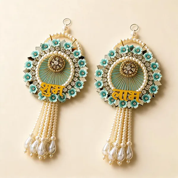 Plastic_Pearl_Bead_Traditional_Floral_Shubh_Labh_Door_Hanging_Set