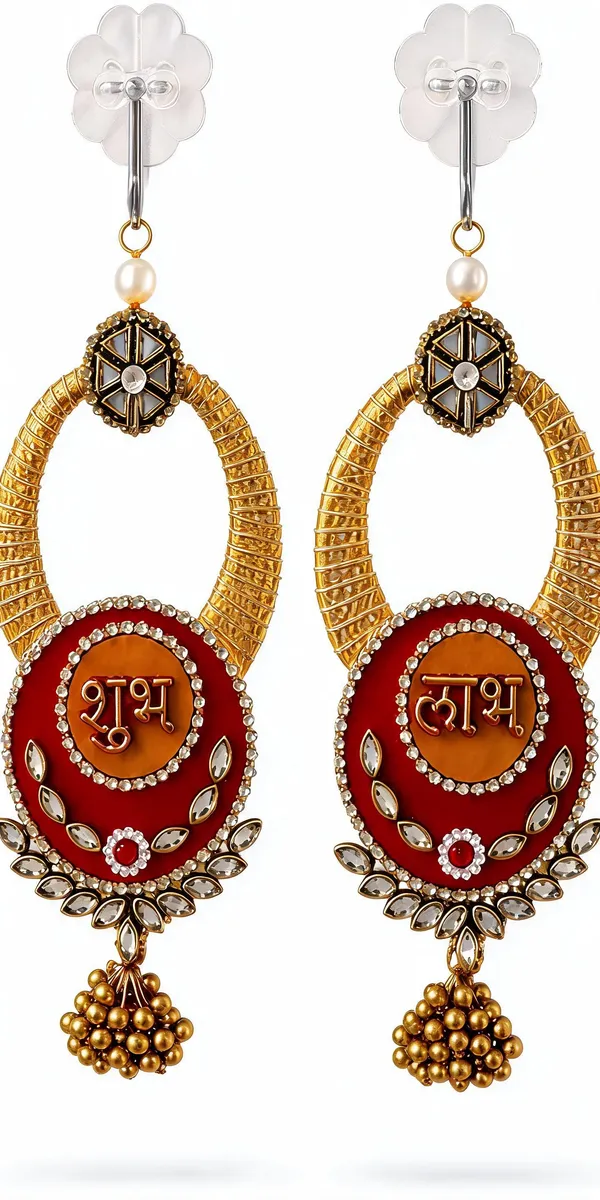 Plastic_Traditional_Gold_Tone_Shubh_Labh_Door_Hanging_Pair_Pack_Of_2
