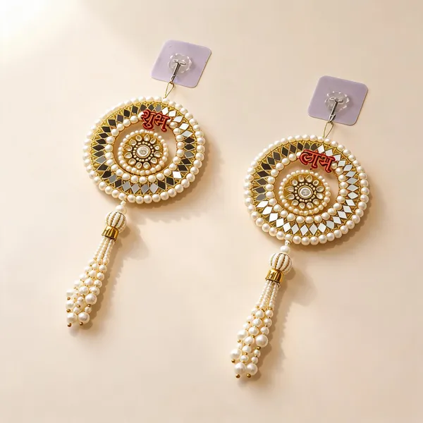 Plastic_Pearl_Embellished_Shubh_Labh_Wall_Hanging_Set