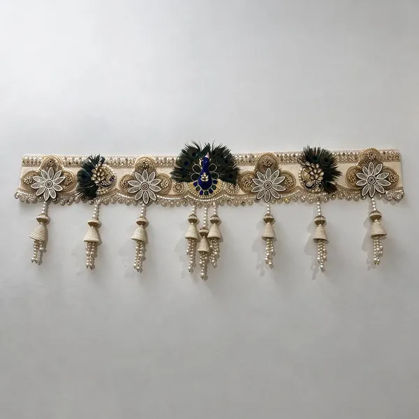 Polyester_Traditional_Peacock_Floral_Embellished_Multicolor_Door_Hanging