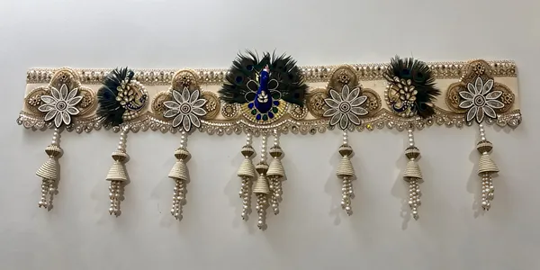 Polyester_Traditional_Peacock_Floral_Embellished_Multicolor_Door_Hanging