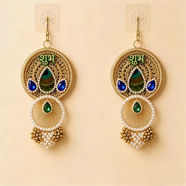 Plastic_Festive_Peacock_Shubh_Labh_Gold_Tone_Door_Toran_Pack_Of_2