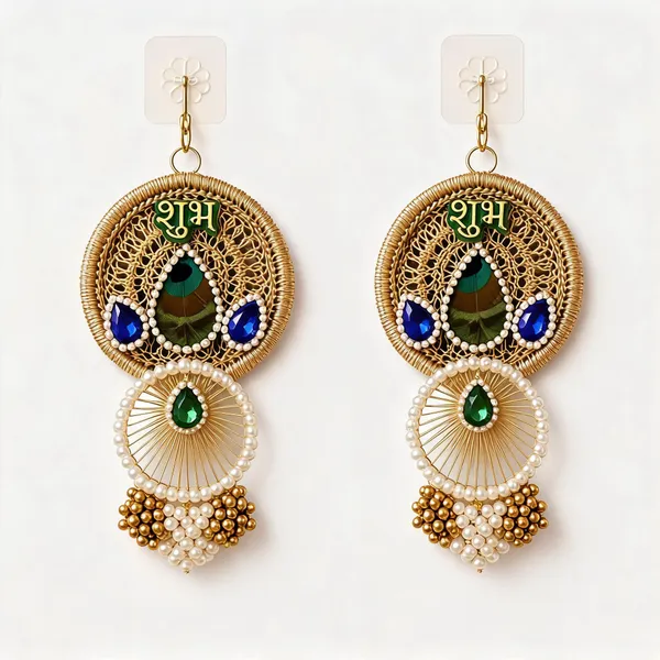 Plastic_Festive_Peacock_Shubh_Labh_Gold_Tone_Door_Toran_Pack_Of_2