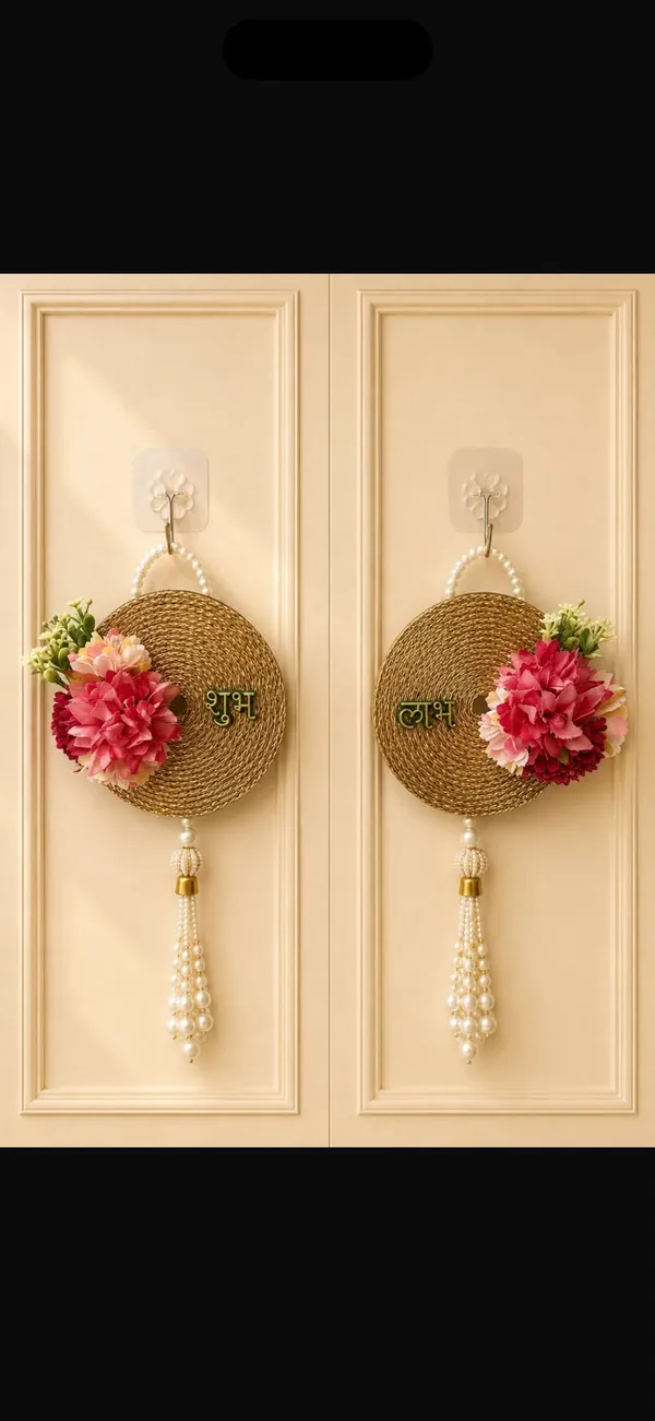 Plastic_Festive_Floral_Shubh_Labh_Gold_Tone_Door_Hanging_Pack_Of_2