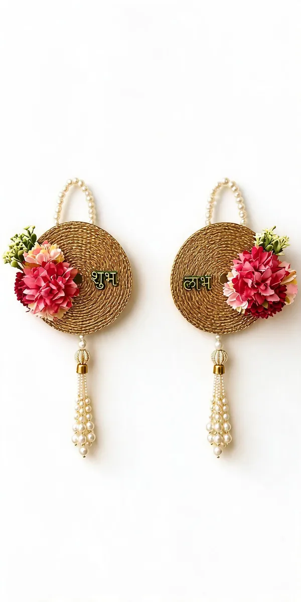Plastic_Festive_Floral_Shubh_Labh_Gold_Tone_Door_Hanging_Pack_Of_2