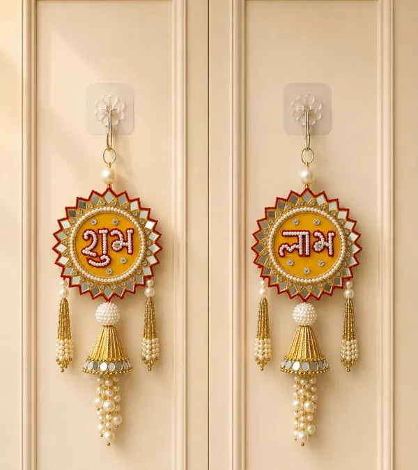 Plastic_Festive_Sunburst_Shubh_Labh_Gold_Tone_Pearl_Drop_Door_Hanging