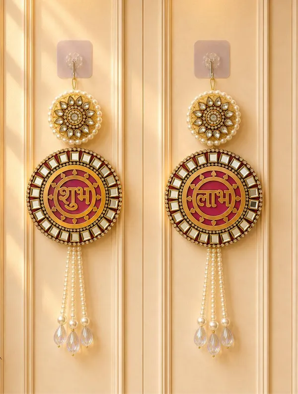 Plastic_Traditional_Medallion_Shubh_Labh_Wall_Hanging_Set