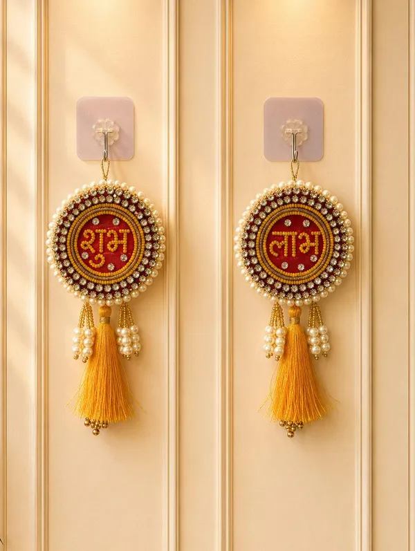 Polyester_Bead_Traditional_Shubh_Labh_Door_Hanging_Pair