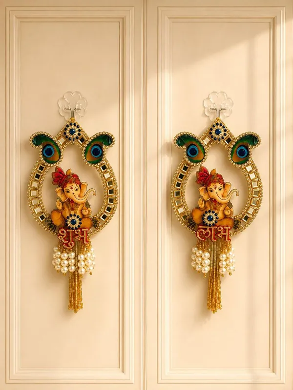 Plastic_Traditional_Ganesha_Shubh_Labh_Door_Hanging_Pair