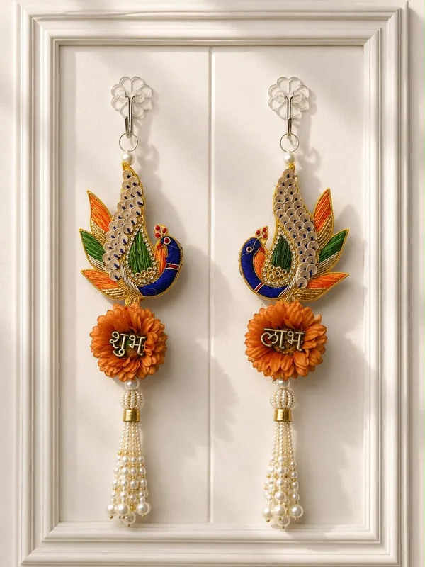 Polyester_Festive_Peacock_Shubh_Labh_Door_Hanging_Pair