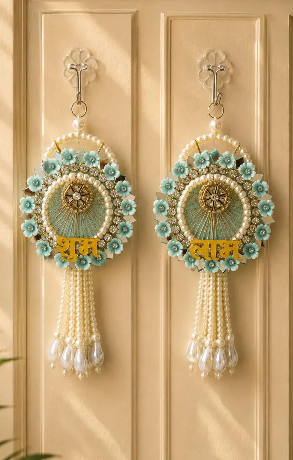 Plastic_Pearl_Bead_Traditional_Floral_Shubh_Labh_Door_Hanging_Set