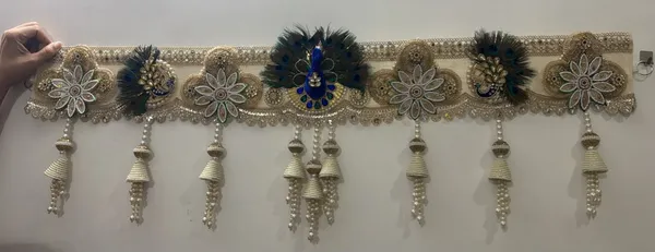 Polyester_Traditional_Peacock_Floral_Embellished_Multicolor_Door_Hanging