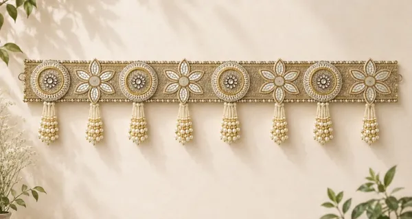 Polyester_Traditional_Floral_Gold_Tone_Door_Toran