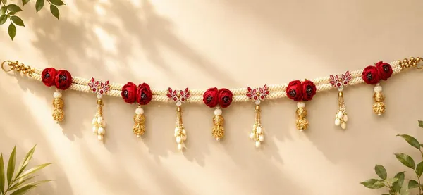 Plastic_Bead_Traditional_Red_Rose_Floral_Door_Toran