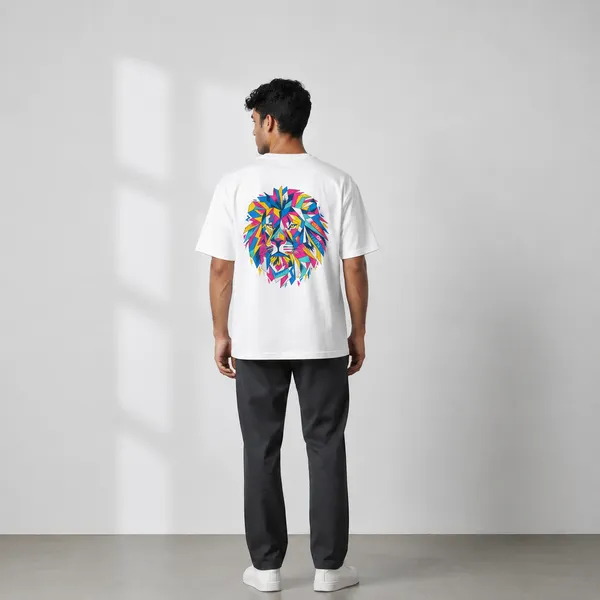 Untamed_Mosaic_Lion_Organic_Tee_White