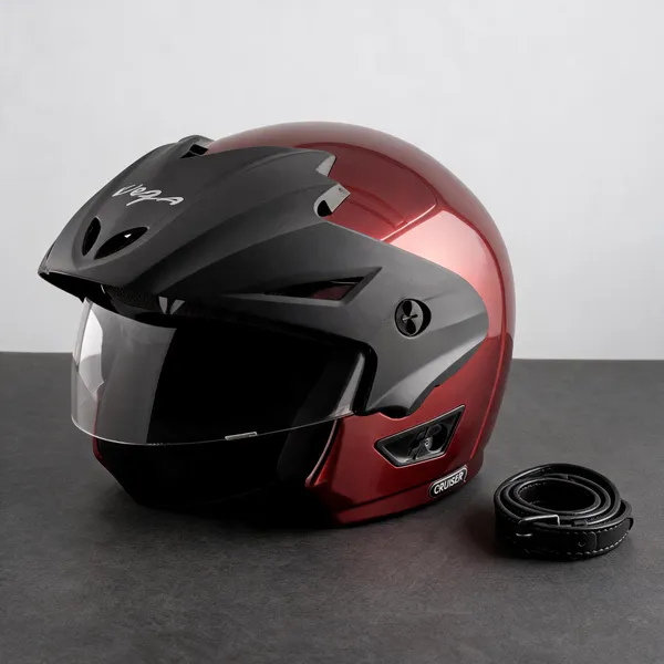Vega_cruisr_burgundy_Abs_Open_Face_Motorcycle_Helmet