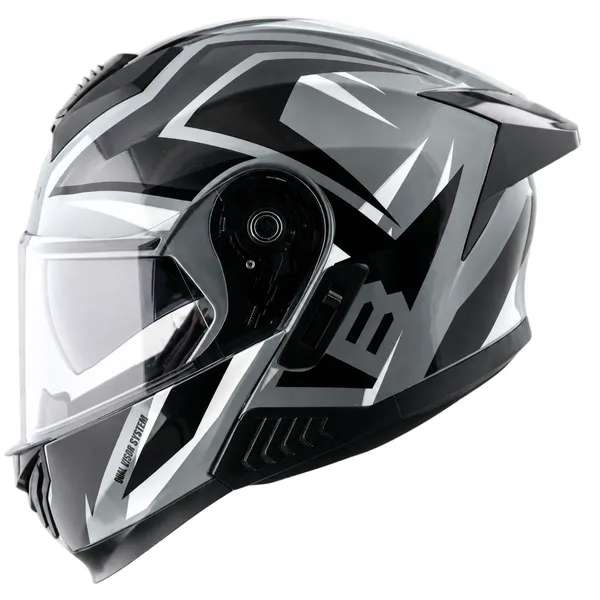 Vega_Black_Silver_Full_Face_Motorcycle_Helmet_With_Dual_Visor