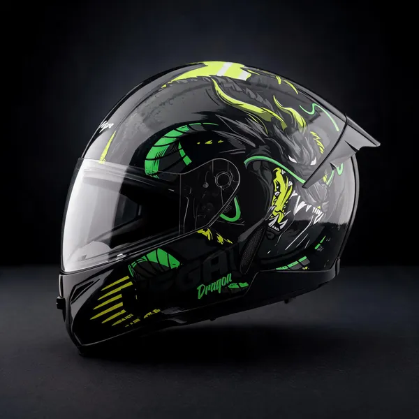 Vega_Black_Green_Dragon_Graphic_Full_Face_Motorcycle_Helmet