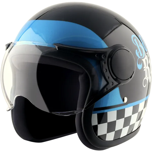 Vega_Black_Blue_Checkerboard_Abs_Open_Face_Helmet