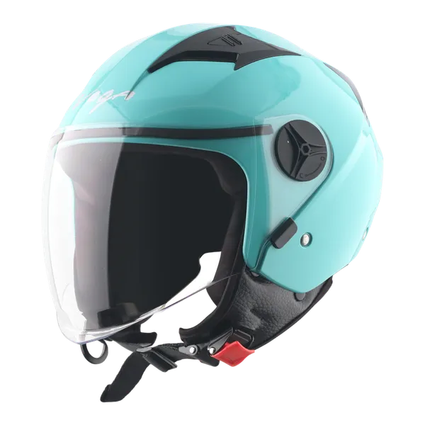 Vega_Turquoise_Abs_Open_Face_Motorcycle_Helmet_With_Clear_Visor