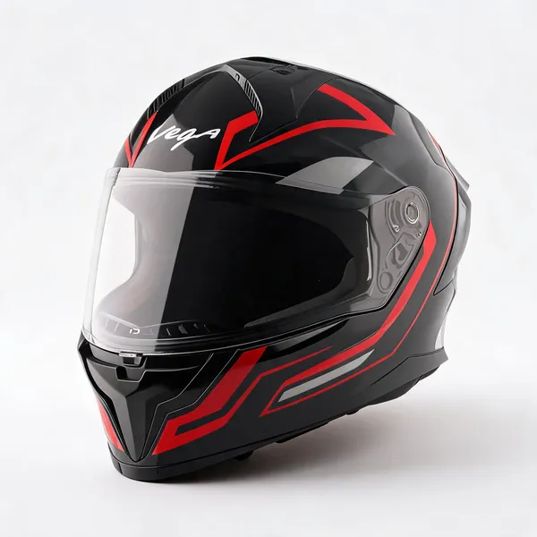 Vega_Black_Full_Face_Motorcycle_Helmet_With_Clear_Visor