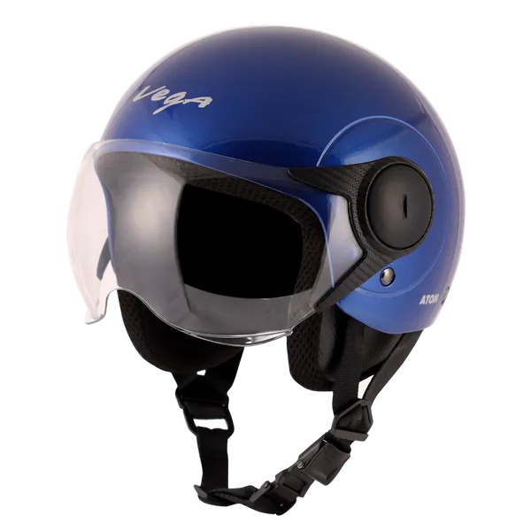 Vega_Blue_Open_Face_Motorcycle_Helmet_With_Clear_Visor