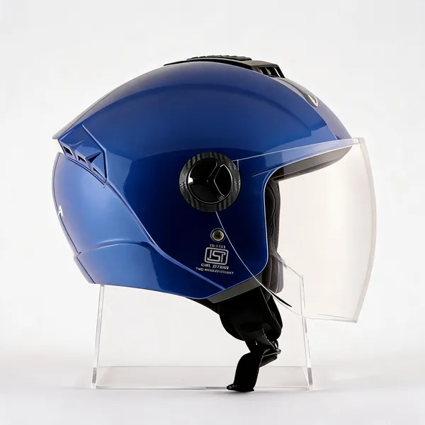 Vega_Blue_Open_Face_Motorcycle_Helmet_With_Clear_Visor