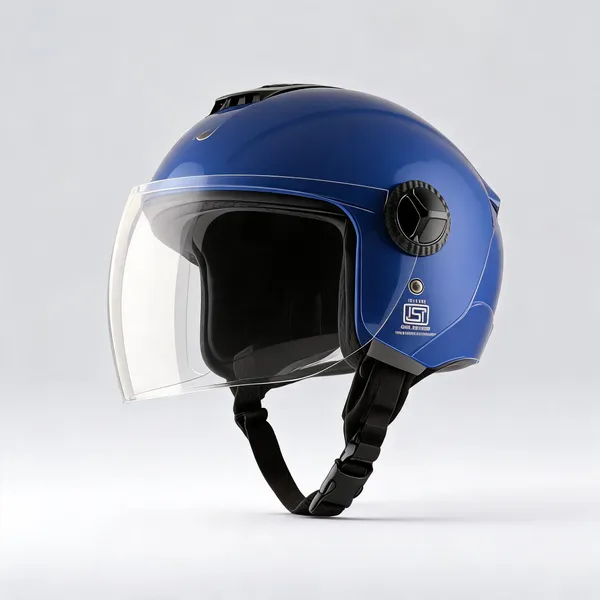 Vega_Blue_Open_Face_Motorcycle_Helmet_With_Clear_Visor