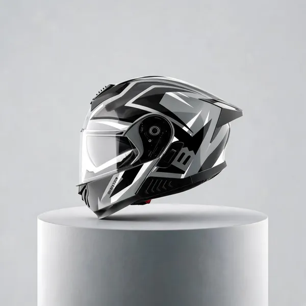 Vega_Black_Silver_Full_Face_Motorcycle_Helmet_With_Dual_Visor
