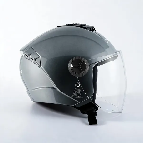 Vega_Black_Open_Face_Helmet_With_Clear_Visor_For_Bikes