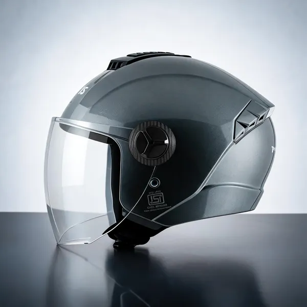 Vega_Black_Open_Face_Helmet_With_Clear_Visor_For_Bikes