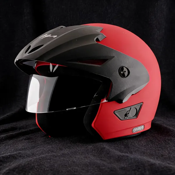 Vega_Red_&_Black_Abs_Open_Face_Motorcycle_Helmet