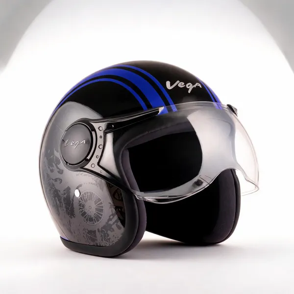 Vega_Black_Blue_Stripe_Abs_Open_Face_Motorcycle_Helmet